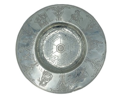 Lot 166 - An Art Nouveau silver christening plate by Elkington & Co Ltd.