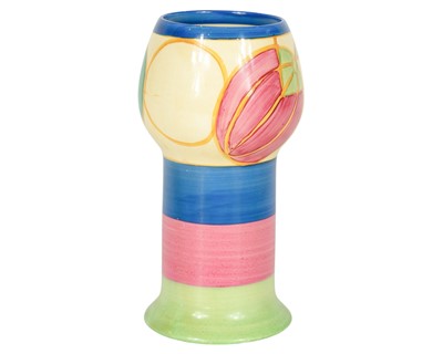 Lot 2 - A Clarice Cliff Fantasque Pastel Melon pattern vase.