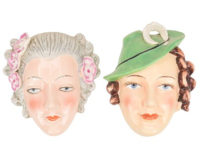 Lot 276 - Two Goebel face mask plaques.