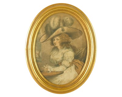Lot 674 - A pair of 19th century oval stipple engravings.