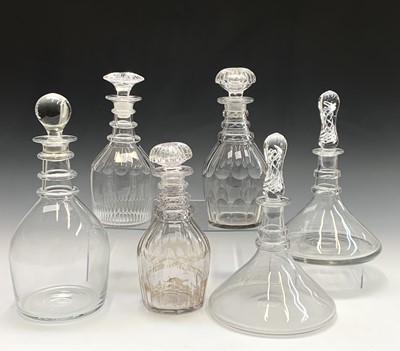 Lot 913 - A magnum decanter, height 33cm, a pair of...