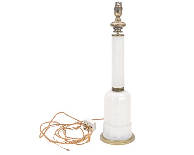 Lot 752 - A milk glass table lamp.