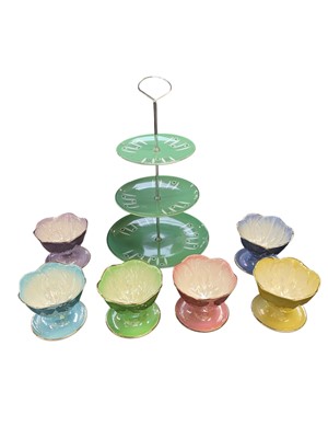 Lot 509 - A set of six harlequin Maling dessert dishes.