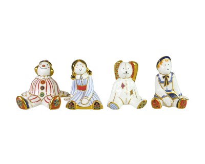 Lot 526 - Four Royal Crown Derby paperweights from the 'Treasures of Childhood' series.