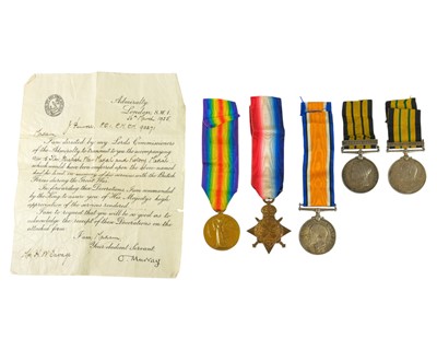 Lot 292 - A group of five medals awarded to P.O. John Penrose R.N.