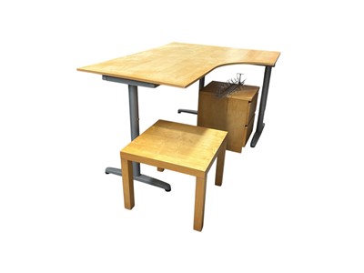 Lot 194 - An IKEA Galant Corner Desk a Small Table and a...