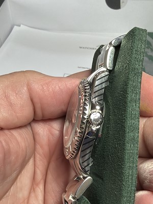 Lot 658 - ROLEX - A fine Yacht-Master platinum and steel gentleman's mid-size bracelet wristwatch.