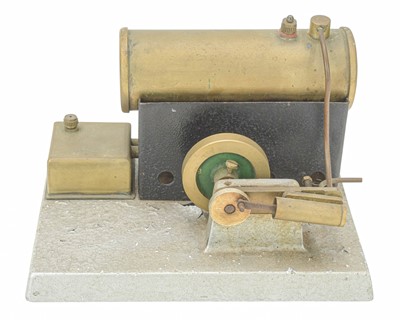 Lot 265 - A model single cylinder steam engine and burner.