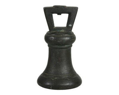 Lot 15 - A bronze 4lb bell weight.