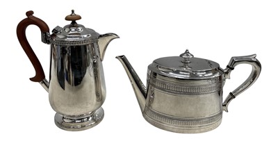 Lot 70 - A plated teapot and coffee pot, height is 15cm...