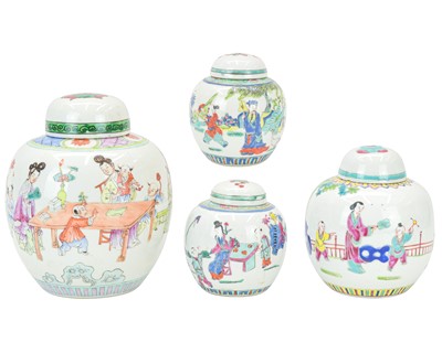 Lot 331 - A Chinese porcelain polychrome ginger jar and a cover.