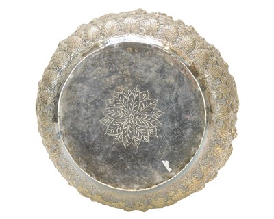 Lot 309 - A Burmese repousse silver bowl or thabeik.
