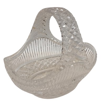 Lot 84 - A large lead crystal basket. 26cm long.
