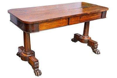 Lot 898 - A late Regency rosewood library table.