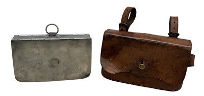 Lot 21 - An Edwardian leather cased sandwich tin.