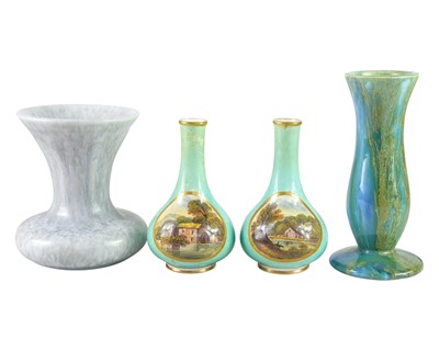Lot 531 - Two miniature porcelain Derby bottle vases.