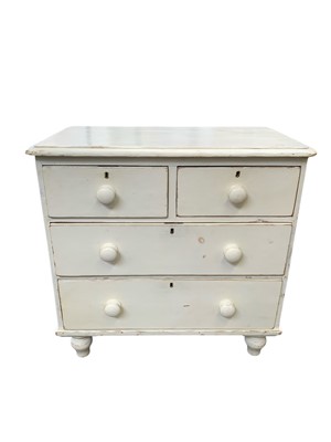 Lot 870 - A late Victorian painted pine chest.