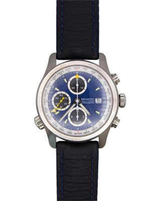 Lot 622 - BREMONT - A World Timer Blue ALT-WT chronometer stainless steel gentleman's automatic wristwatch.