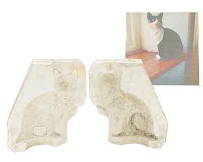 Lot 189 - A plaster mould for a pottery sitting cat.
