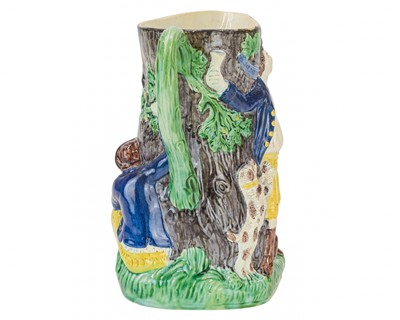 Lot 602 - A pearlware 'Fair Hebe' jug, circa 1789, celebrating George III's recovery.