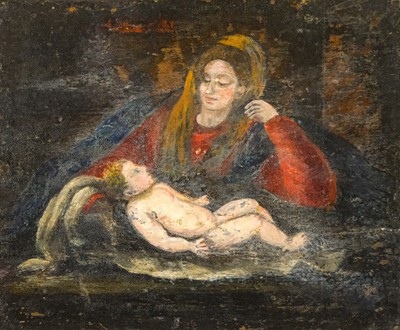 Lot 666 - A small oil on panel.