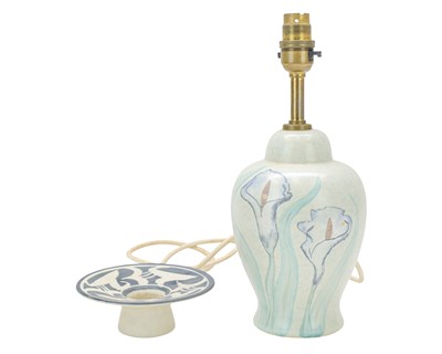 Lot 501 - A Vanessa Tuck hand painted ceramic lamp base.