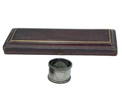 Lot 138 - A silver napkin ring by Thomas Hayes.