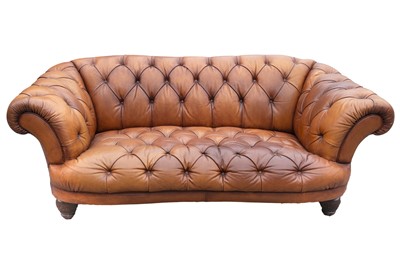 Lot 820 - A late 20th century leather Chesterfield type sofa.