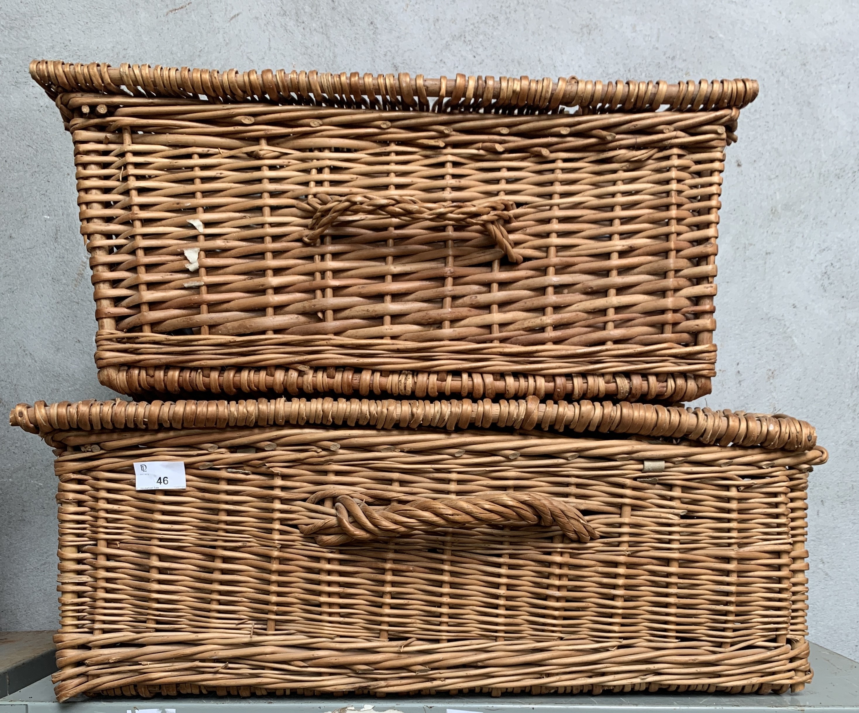 Lot 46 Two large wicker baskets.