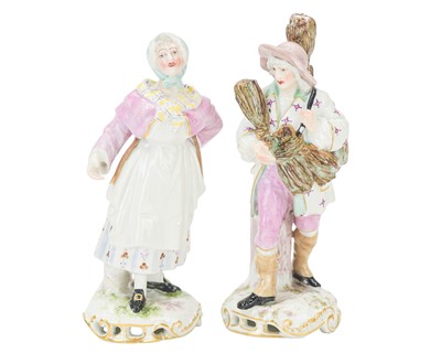 Lot 535 - A pair of Continental porcelain figures.