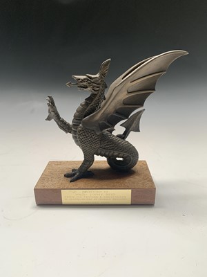 Lot 204 - A Peter Hicks bronzed sculpture of a dragon,...