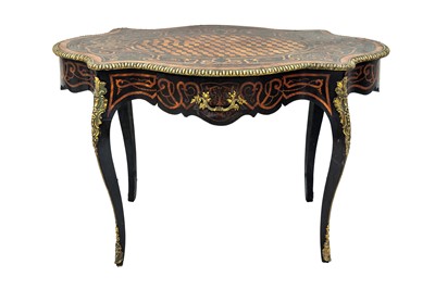 Lot 866 - A kingwood and parquetry inlaid centre table.