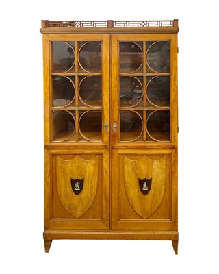 Lot 796 - A Biedermeier satin birch display cabinet.