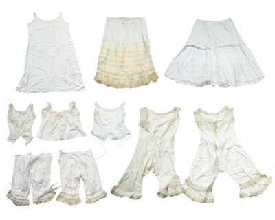 Lot 657 - Antique cotton undergarments.