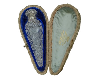Lot 351 - A fine Victorian silver-mounted glass scent bottle by Horton & Allday.