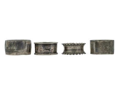 Lot 306 - A selection of Victorian and later silver napkin rings.