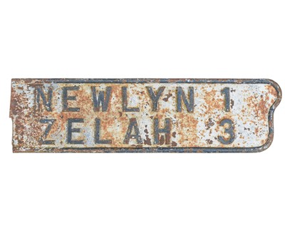 Lot 178 - Local interest. Cornish cast iron road sign.