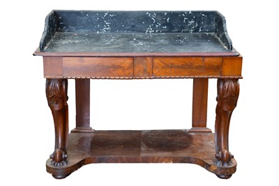 Lot 885 - A Victorian mahogany veneered washstand.