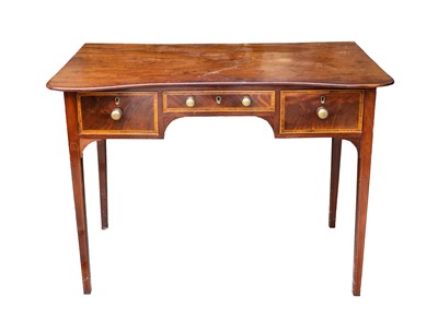 Lot 830 - A Victorian mahogany and crossbanded dressing table.