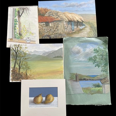 Lot 204 - Pat REID (XX-XXI), Pears, pastel on paper,...