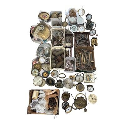 Lot 10 - A quantity of clock parts and spares,...