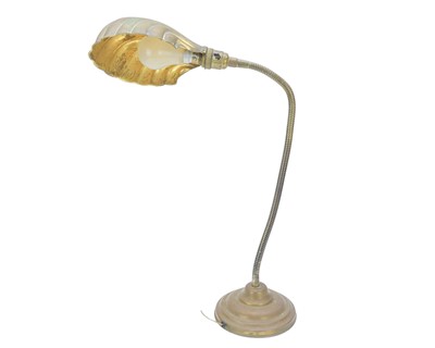 Lot 761 - A mid 20th century adjustable brass desk lamp.