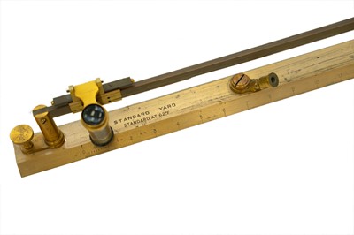 Lot 47 - A W & T Avery lacquered brass standard yard comparator.