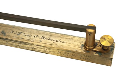 Lot 47 - A W & T Avery lacquered brass standard yard comparator.