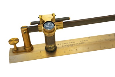 Lot 47 - A W & T Avery lacquered brass standard yard comparator.