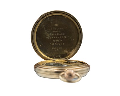 Lot 533 - Two gold-plated keyless wind open face lever pocket watches.