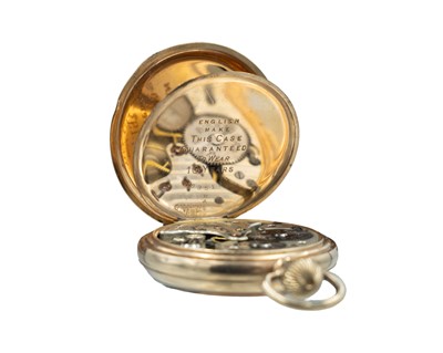 Lot 533 - Two gold-plated keyless wind open face lever pocket watches.