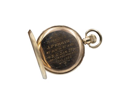 Lot 533 - Two gold-plated keyless wind open face lever pocket watches.