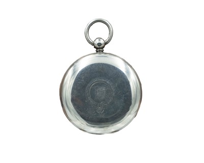 Lot 529 - A silver-cased key-wind lever pocket watch with wind down/up subsidiary dial.