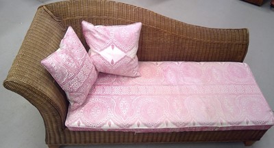 Lot 6 - A Wicker Chaise Longue. 92cm tall, 175cm wide...